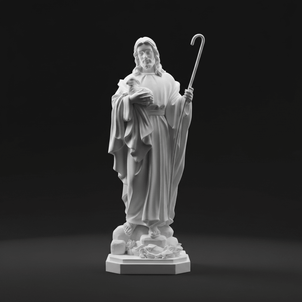 Jesus The Good Shepherd Statue – Symbol of Faith & Protection - Printform