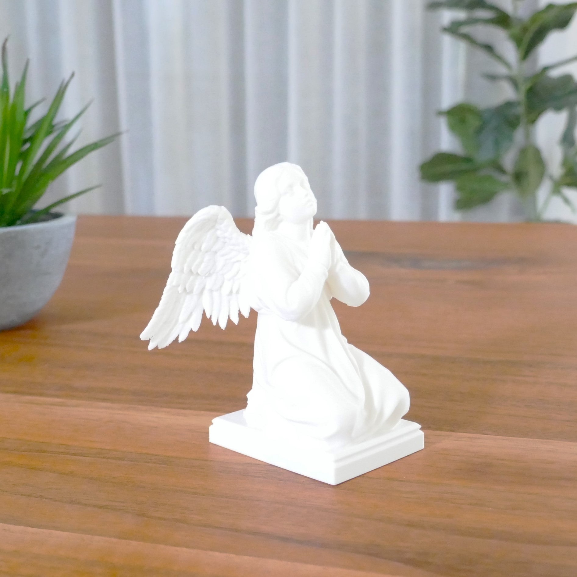 Kneeling Guardian Angel in Prayer – Inspirational Faith Décor - Printform
