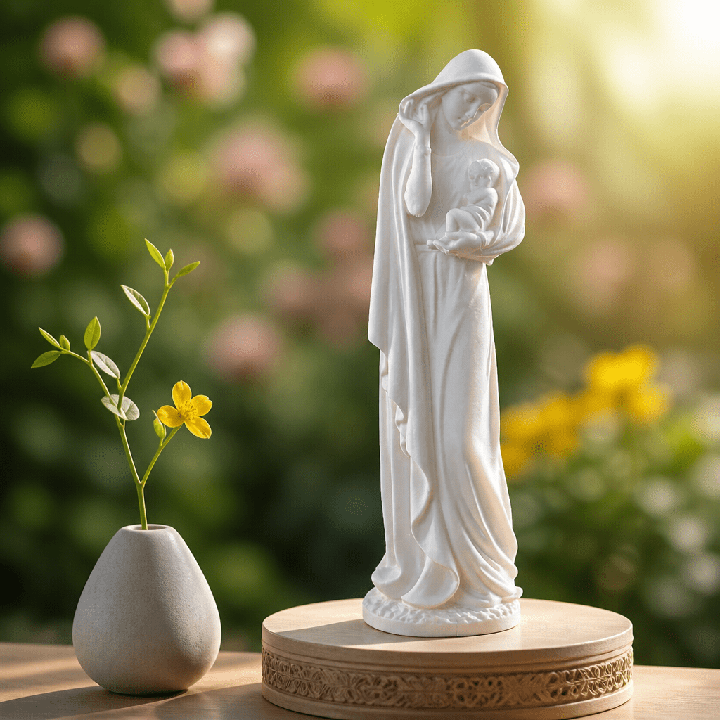 Mother Mary & Baby Jesus – Premium Christian Figurine - Symbol of Grace & Love - Printform