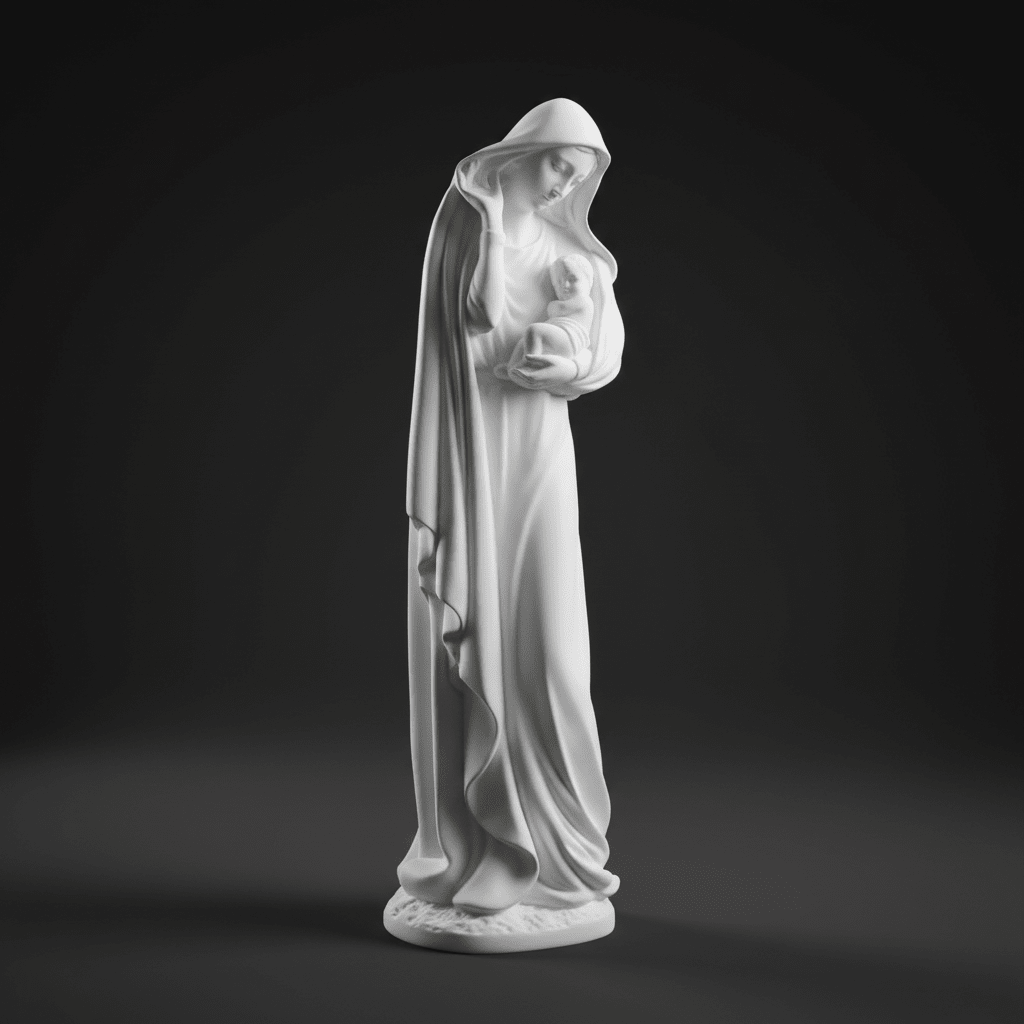 Mother Mary & Baby Jesus – Premium Christian Figurine - Symbol of Grace & Love - Printform