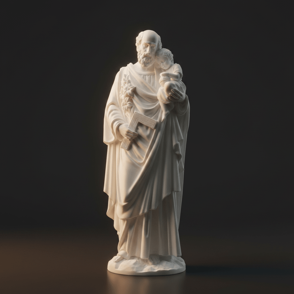 St. Joseph & Baby Jesus – Premium Christian Figurine - Printform